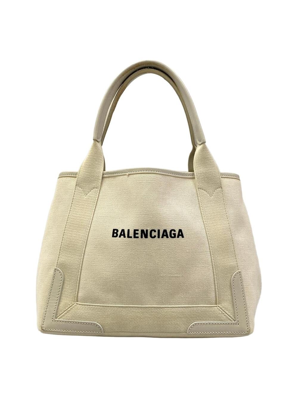 Balenciaga Navy Cabas S Cream Canvas #373497B72B